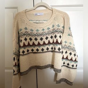 Zara Boho cropped sweater